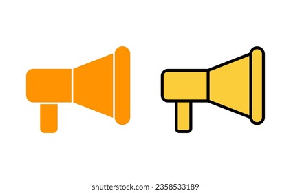 Megaphone icon set for web and mobile app. Loudspeaker sign and symbol