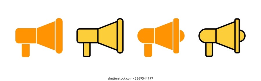 Megaphone Icon Set für Web- und mobile App. Lautsprecherzeichen und Symbol