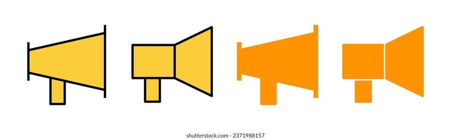 Megaphone icon set for web and mobile app. Loudspeaker sign and symbol