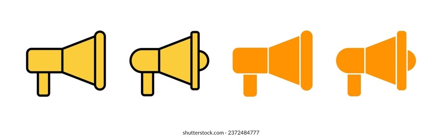 Megaphone icon set for web and mobile app. Loudspeaker sign and symbol