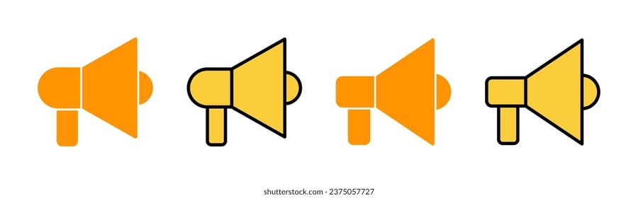 Megaphone icon set for web and mobile app. Loudspeaker sign and symbol
