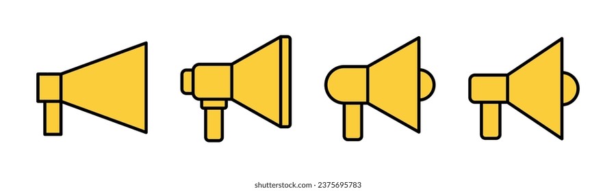Megaphone icon set for web and mobile app. Loudspeaker sign and symbol