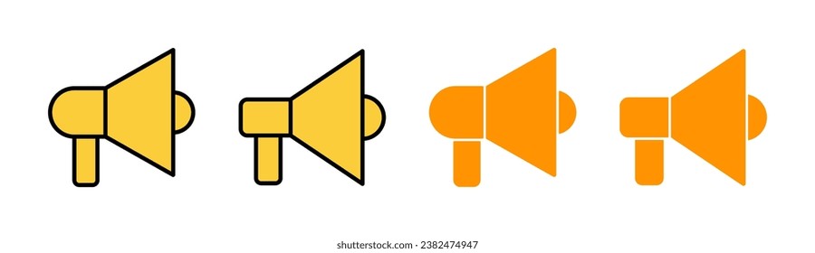 Megaphone icon set for web and mobile app. Loudspeaker sign and symbol
