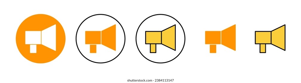 Megaphone icon set for web and mobile app. Loudspeaker sign and symbol