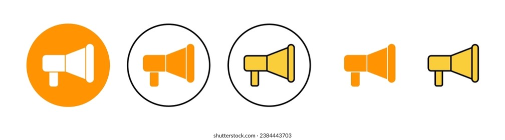 Megaphone icon set for web and mobile app. Loudspeaker sign and symbol