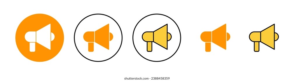 Megaphone icon set for web and mobile app. Loudspeaker sign and symbol