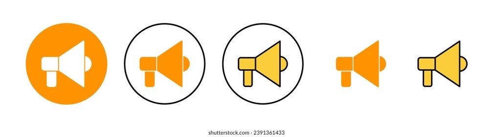 Megaphone icon set for web and mobile app. Loudspeaker sign and symbol