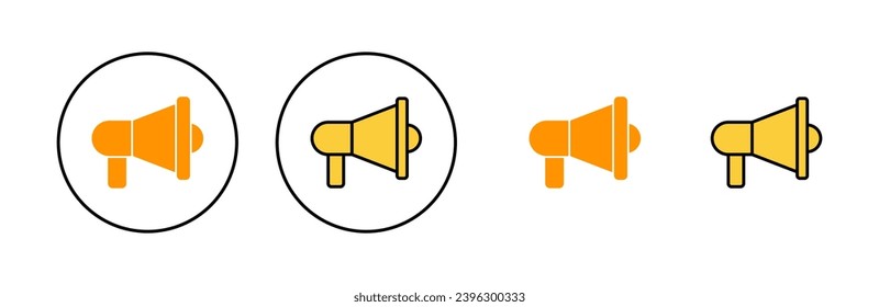 Megaphone icon set for web and mobile app. Loudspeaker sign and symbol