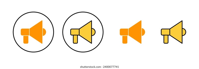Megaphone icon set for web and mobile app. Loudspeaker sign and symbol