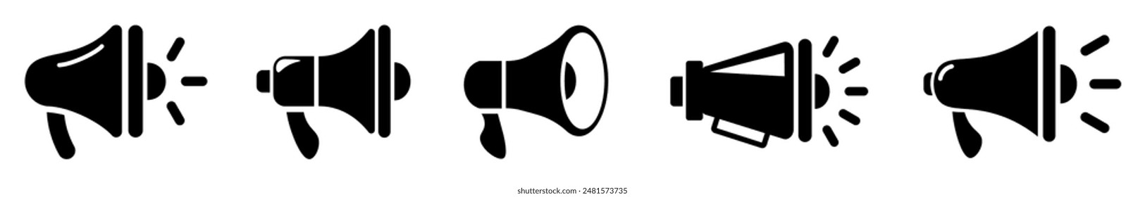 Megaphone icon set.Loudspeaker symbol. Vector	
