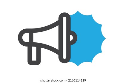 Megaphone icon. Shouting symbol. Announcement Offer promotion advertising symbol. Bullhorn speaker pictogram.