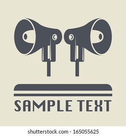 Megaphone icon or sign, vector illustration