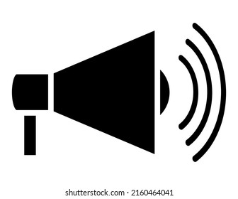 Megaphone icon silhouette. Loudspeaker vector illustration isolated on white background.