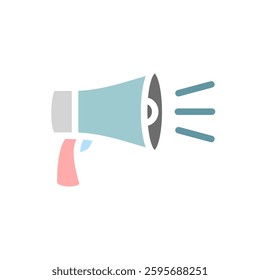 megaphone icon, simple flat style, logo template sign symbol illustration vector pictogram, for ui or ux isolated on white for mobile app, editable
