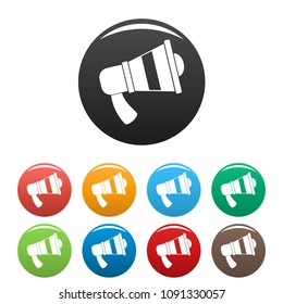 Megaphone icon. Simple illustration of megaphone vector icons set color isolated on white