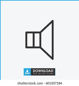 megaphone icon. simple outline megaphone vector icon. on white background.