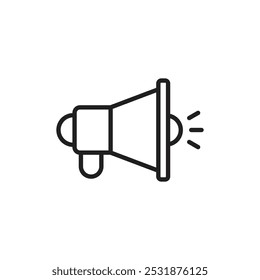 Megaphone icon Simple thin outline