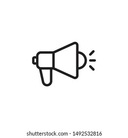 Megaphone icon. Megaphone Single Icon Graphic Design. Loudspeaker sign flat design style. Promotion Related symbol Isolated on White Background  - Vector illustration. 