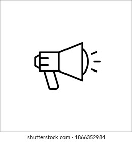Megaphone icon. Megaphone Single Icon Graphic Design. Loudspeaker sign flat design style. Promotion Related symbol Isolated on White Background  - Vector illustration. 