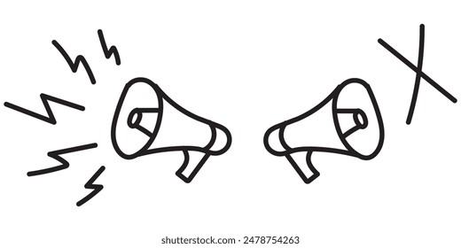 Megaphone icon. Megaphone Single Icon Graphic Design. Loudspeaker sign flat design style. Promotion Related symbol Isolated on White Background - Vector illustration.