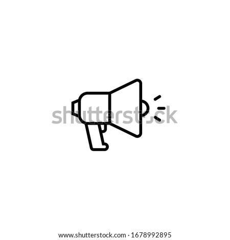 Megaphone icon. Megaphone Single Icon Graphic Design. Loudspeaker sign flat design style. Promotion Related symbol Isolated on White Background  - Vector illustration. 