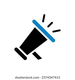 Megaphone icon solid blue black business illustration vector element and symbol perfect.