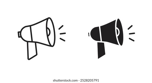Megaphone icon in solid and stroke style.