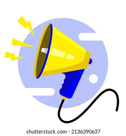 Icono de megáfono. Afiche de citas de voz alta con megáfono