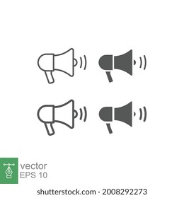 megaphone icon, speaker. Line and solid style. loudspeaker Audio speaker volume or music speaker Promotion symbol for web site Computer mobile. vector illustration design on white background EPS 10