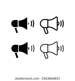 megaphone icon, speaker. Line and solid style. loudspeaker Audio speaker volume or music speaker Promotion symbol for web site Computer, mobile. vector illustration design on white background EPS 10