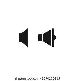 Megaphone Icon: Speaker, Volume, Audio, Sound, Music Player Sign Logo Design. Loudspeaker, Sound System, Amplifier, Noise, Signal, Broadcast, Announcement, Public Speaking, Voice, Communication, Media