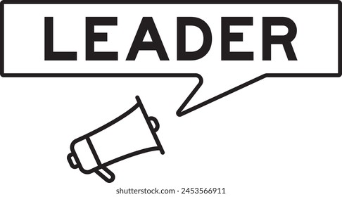 Icono del megáfono con el Anuncio de la burbuja del discurso en el líder de la palabra en el fondo blanco