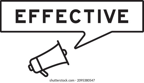 Megaphone icon with speech bubble in word effective on white background