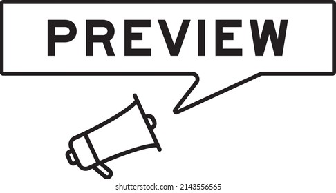 Megaphone icon with speech bubble in word preview on white background
