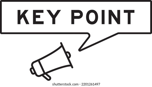 Megaphone icon with speech bubble in word key point on white background