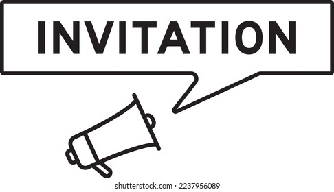 Icono Megáfono con burbuja de voz en invitación de palabra en fondo blanco