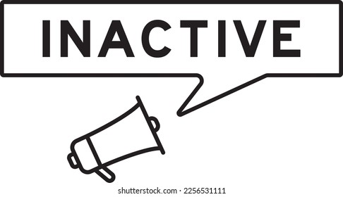 Megaphone icon with speech bubble in word inactive on white background