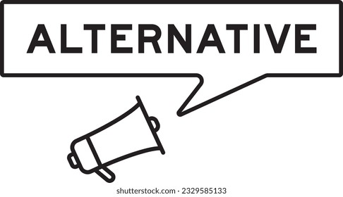 Megaphone icon with speech bubble in word alternative on white background
