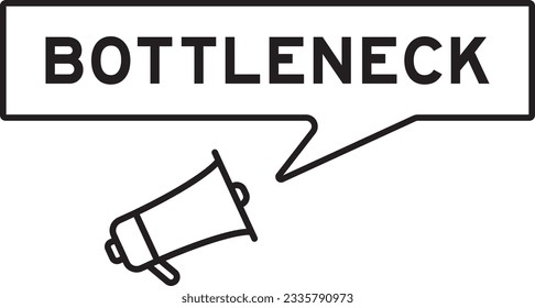 Icono Megáfono con burbuja de voz en cuello de botella de palabra en fondo blanco