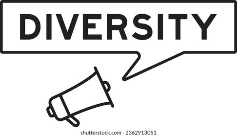 Megaphone icon with speech bubble in word disaster on white background