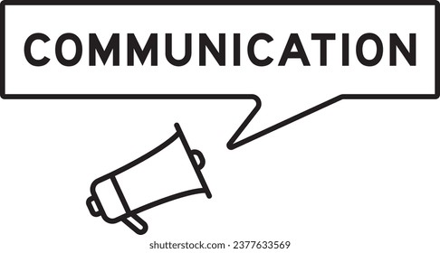 Megaphone icon with speech bubble in word communication on white background