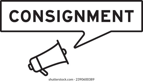 Icono Megáfono con burbuja de voz en consignación de palabras en fondo blanco