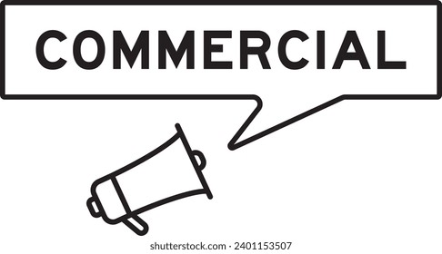 Icono Megáfono con burbuja de voz en comercial de palabras con fondo blanco