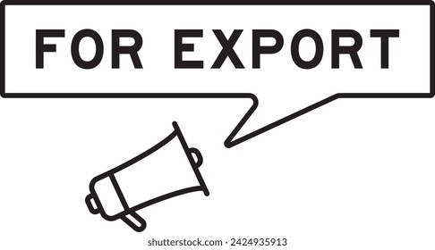 Icono de megáfono con burbuja de voz en word para exportar sobre fondo blanco