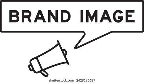Megaphone icon with speech bubble in word brand image on white background