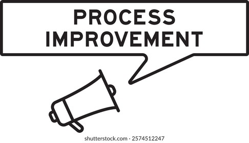 Megaphone icon with speech bubble in word process improvement on white background