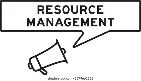 Megaphone icon with speech bubble in word resource management on white background