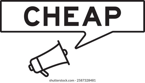 Megaphone icon with speech bubble in word cheap on white background