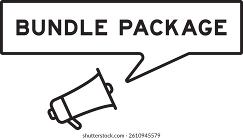 Megaphone icon with speech bubble in word on white background