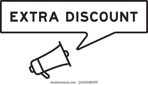 Ícone de megafone com balão de fala em palavra extra desconto no fundo branco